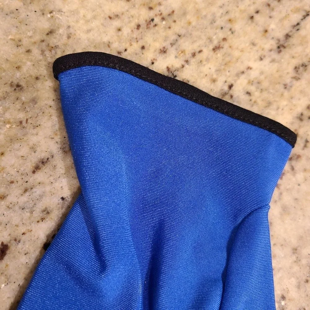 Vintage Size L/XL Blue Nylon Stretch Formal 8